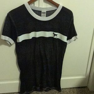 black&white victoria secret pink tee-size small